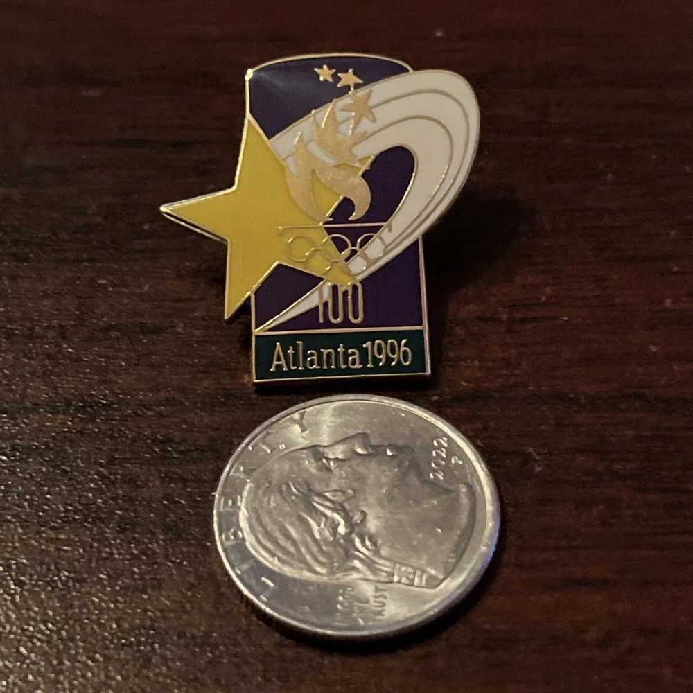 1996 Atlanta Olympics Shooting Star Lapel Hat Pin‎